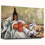 Large abstract wall art on acrylic featuring a collage of food and drinks in vibrant colors.