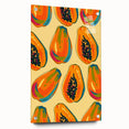 Acrylic print of colorful fruits in abstract style, suited for dining room decor.