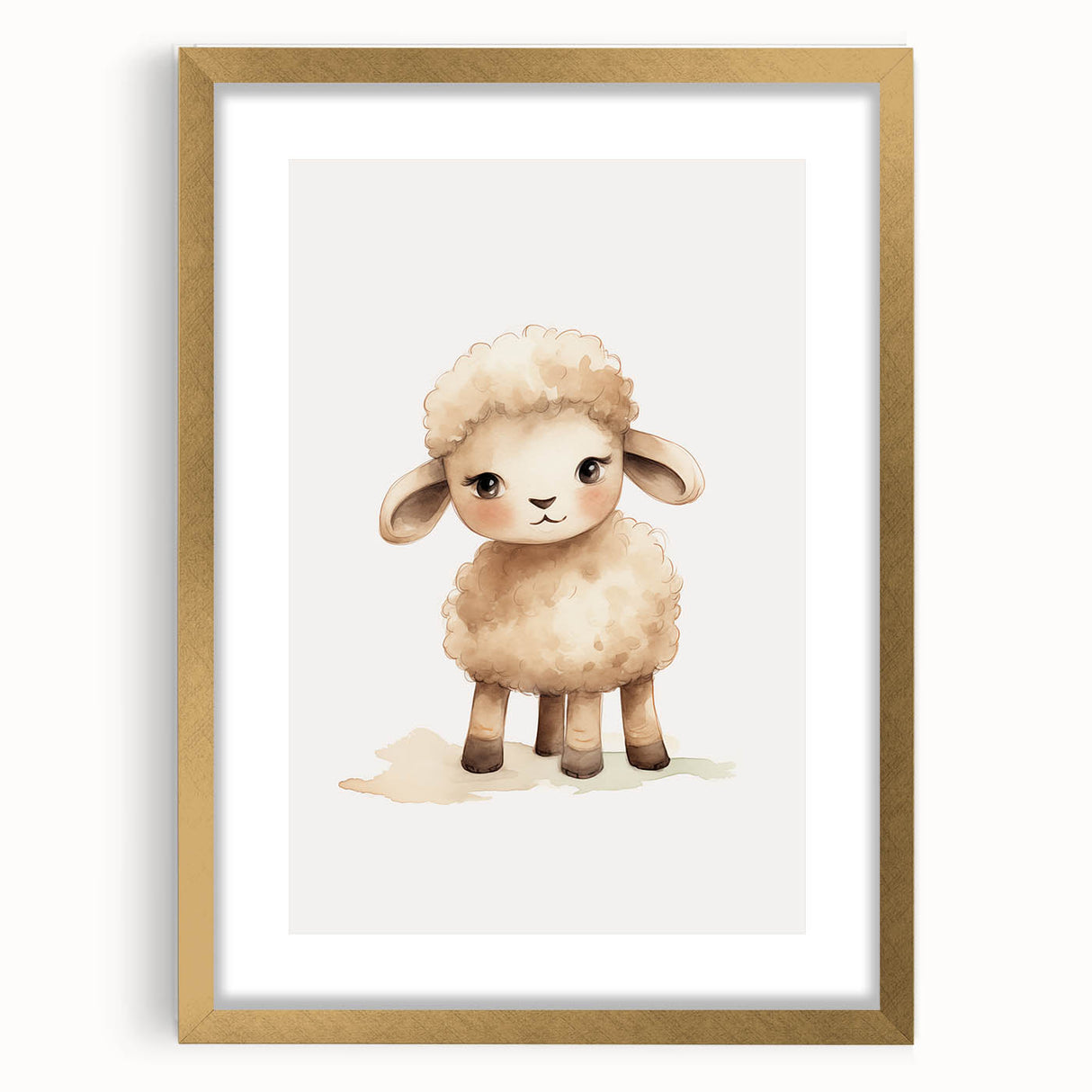 Sweet Fluffy Lamb Nursery Wall Art - Baby Room Decor Print