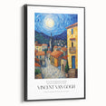 Impressionist landscape painting in black and white on framed canvas, suitable for bedroom wall decor.