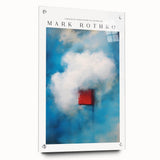Large abstract wall art by Mark Rothko in muted oranges and reds on acrylic glass, suitable for bedroom or dining room decor.