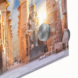 Large abstract acrylic print of an Egyptian landscape in earth tones, ideal for dining room art.