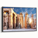 Black and white framed canvas depicting the Egyptian landscape, ideal for bedroom wall art.