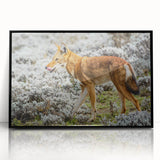 Large abstract wall art depicting an Ethiopian landscape in muted earth tones on a framed acrylic.