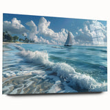 Large abstract wall art depicting a Kenyan scenery in muted earth tones on acrylic glass.