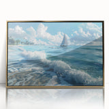 Mid-century modernist art depicting a savannah scene in Kenya, featuring acrylic gold frame, ideal for nursery wall art.