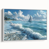 Framed canvas wall art featuring a vintage-style Kenyan landscape in muted earth tones, ideal for bedroom decor.