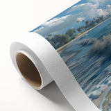 Art deco poster of a serene African landscape in muted earth tones on rolled canvas, ideal for nursery wall art.