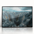 Large abstract wall art depicting Madagascar scenery in muted earth tones on a framed acrylic.