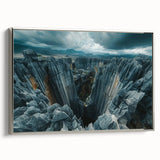 Vintage poster art of Madagascar scenery on a framed canvas, featuring vibrant colors, ideal for living room decor.