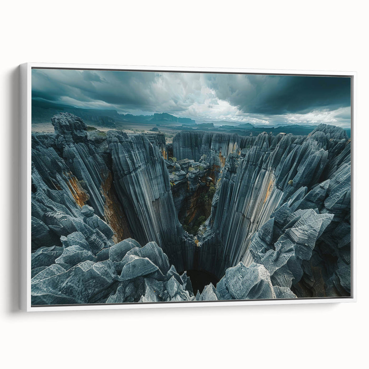 Framed canvas depicting a vintage-style Madagascar landscape in muted earth tones, ideal for bedroom wall decor.