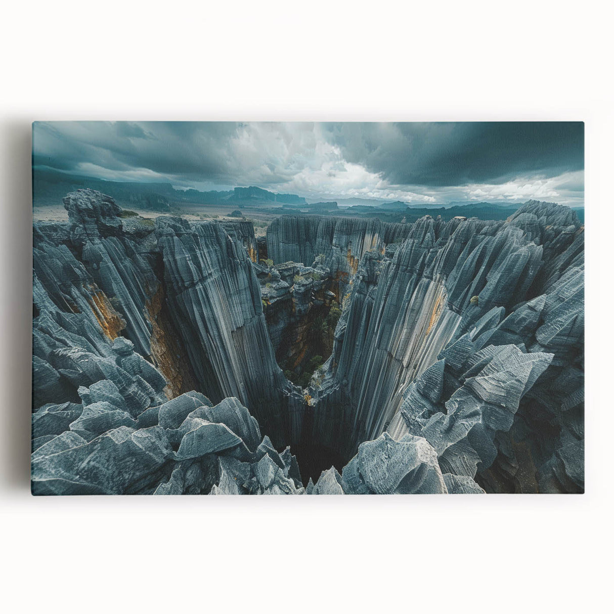 Black and white photograph of Madagascar scenery on large stretched canvas, suitable for kitchen wall art.