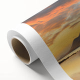 Art deco poster of a Mauritius landscape in pastel shades on rolled canvas, ideal for nursery wall art.