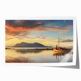 Rolled print of a vibrant Mauritius landscape with lush greenery and floral elements, ideal for art wall dining room decor.