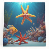 Large black and white stretched canvas of Seychelles scenery, ideal for kitchen wall art.