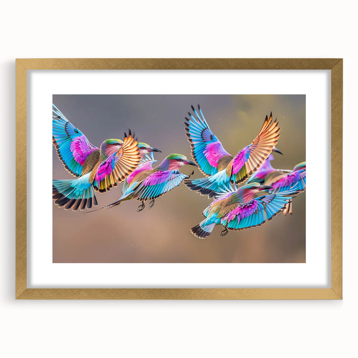 Extra large abstract art print of African scenery in textured style, using earth tones on a framed canvas.