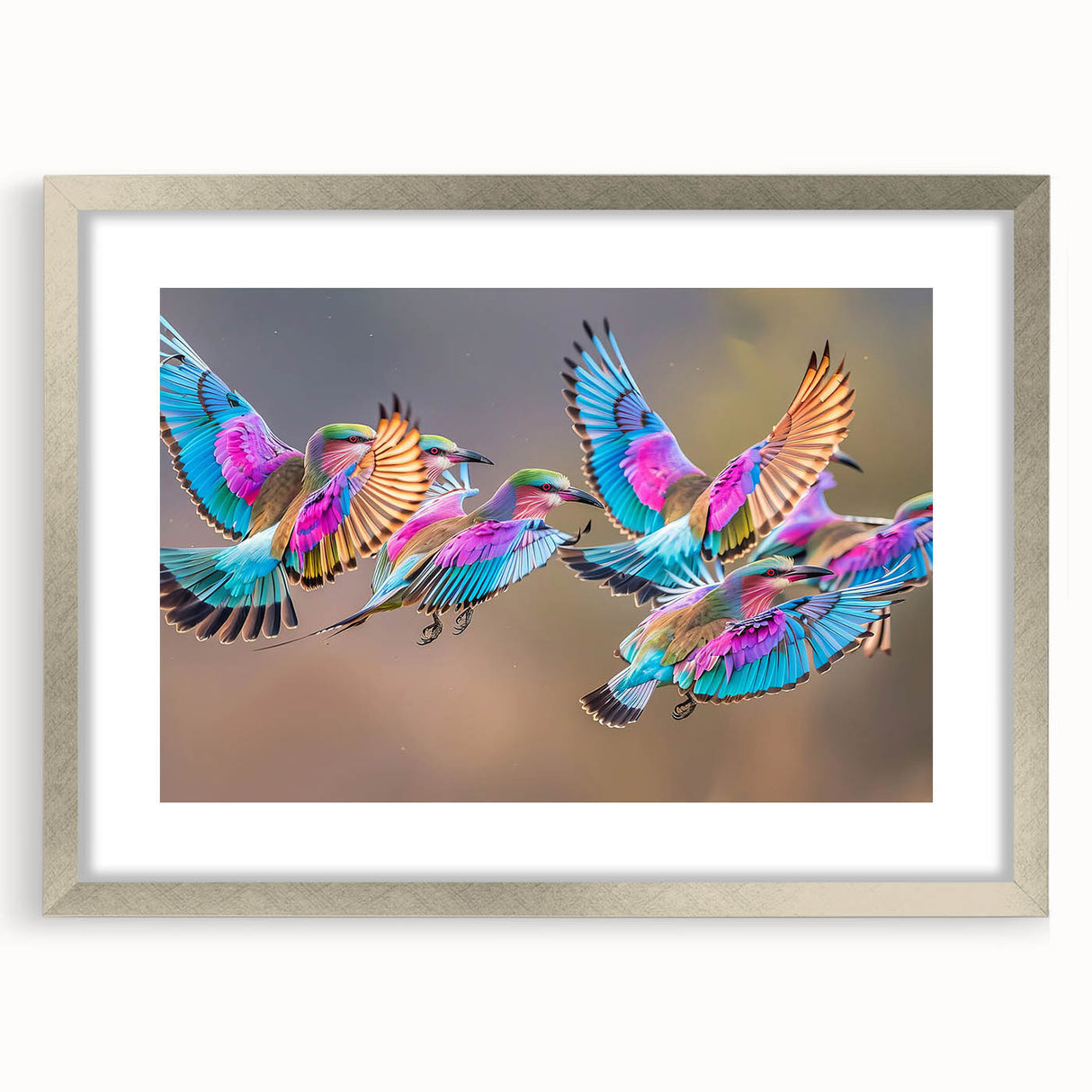 Textured art depicting an abstract African landscape in earthy tones on a framed canvas, suitable for bedroom decor.