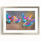 Textured art depicting an abstract African landscape in earthy tones on a framed canvas, suitable for bedroom decor.