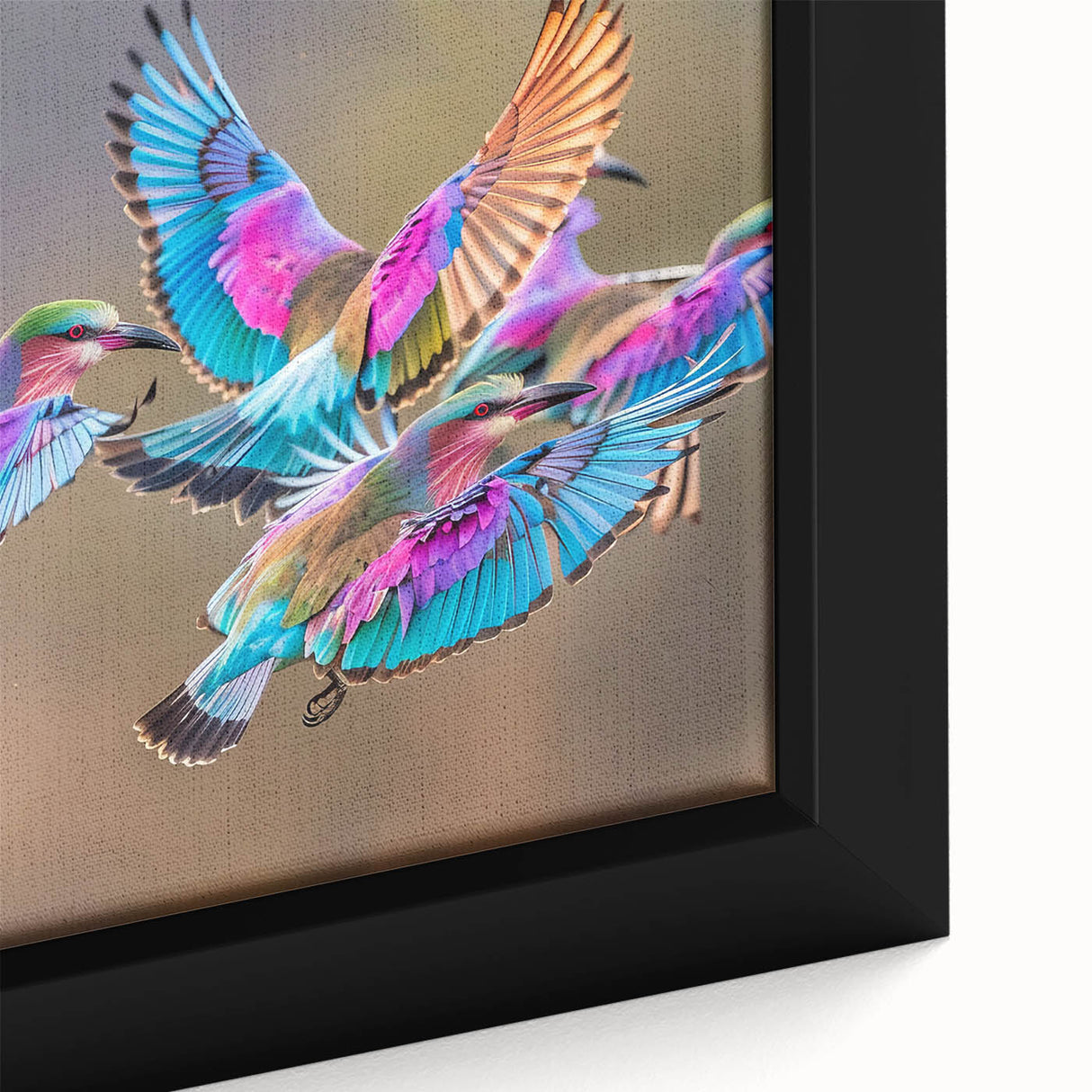 Extra large framed canvas featuring a textured depiction of a South African landscape in vibrant, colorful art tones.