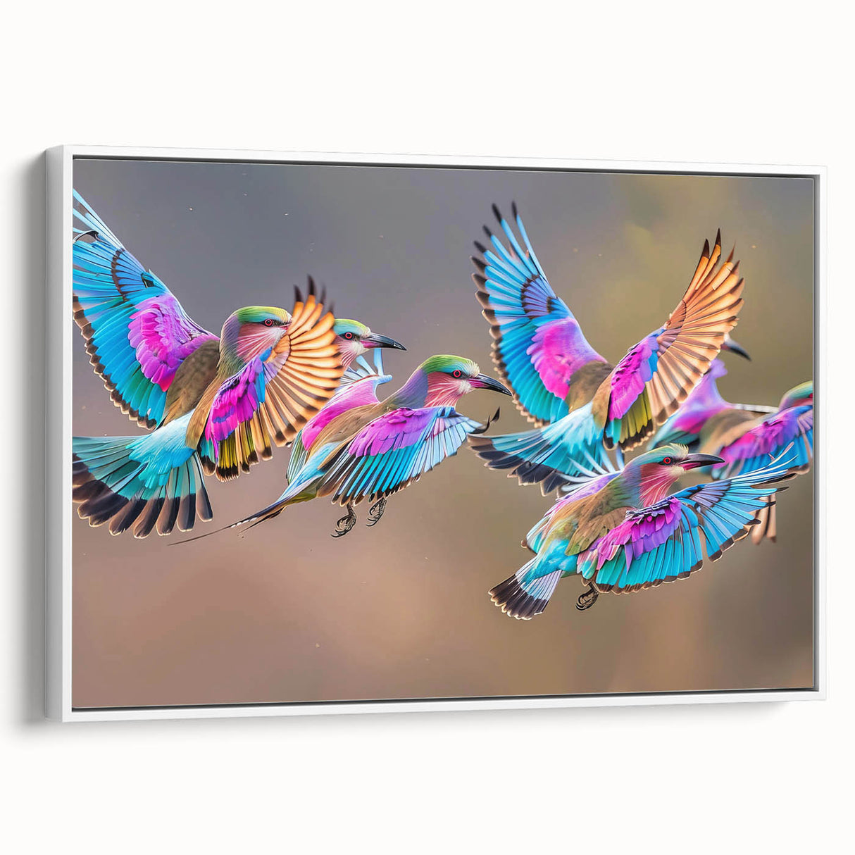 Vintage poster art of a South African landscape in vibrant colors on a large framed canvas, ideal for living room decor.