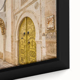 Extra large framed canvas depicting a textured African scenery in black with colorful accents, ideal for living room decor.