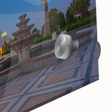 Large abstract wall art depicting an Azerbaijani landscape in muted earth tones on acrylic glass, ideal for dining room art.