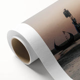 Art deco poster of a serene Bangladesh landscape in pastel shades on rolled canvas, ideal for nursery wall art.