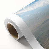 Art deco poster of Tibetan landscape in muted earth tones on rolled canvas, suitable for nursery wall art or dining room.