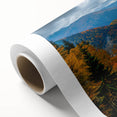 Art Deco poster of a serene Georgian landscape in soft pastel shades on rolled canvas, ideal for nursery wall art.