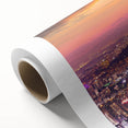 Art deco poster of a serene Korean landscape in soft pastel shades on rolled canvas, ideal for nursery wall art.