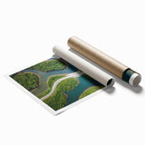Extra large wall art depicting Laotian scenery with floral elements in soft colors, ideal for classy bathroom decor.