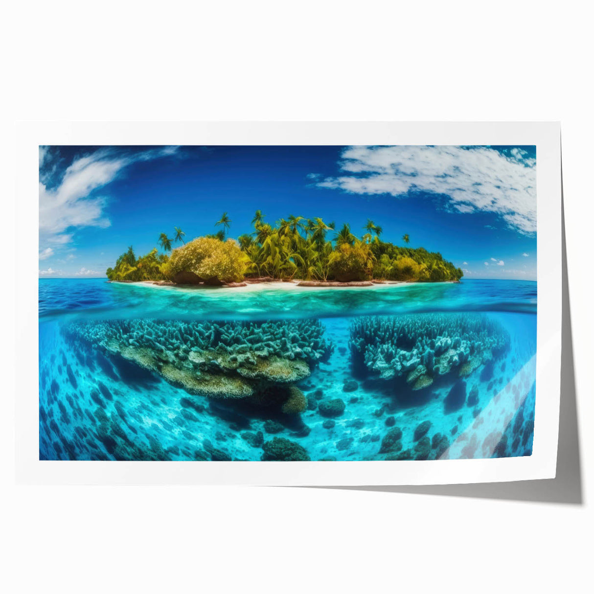 Extra large rolled print of a Malaysian landscape with lush greenery and floral elements.