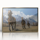Large art print of a serene Pakistani landscape in gold and green tones, framed acrylic, ideal for modern art wall decor.