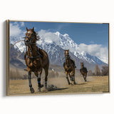 Framed canvas of a vintage-style Pakistani landscape in muted gold and black tones, ideal for bedroom wall decor.
