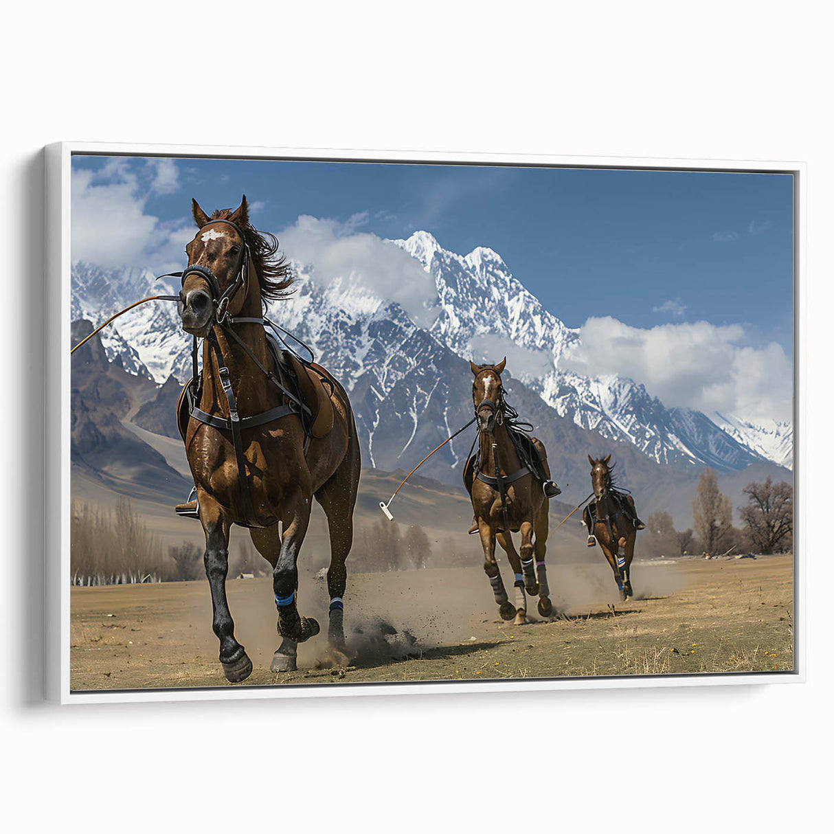 Vintage poster art of a Pakistani landscape on a framed canvas, featuring vibrant colors, ideal for living room decor.