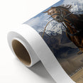 Art deco poster of a serene Pakistani landscape on rolled canvas, ideal for nursery wall art or dining room ambiance.