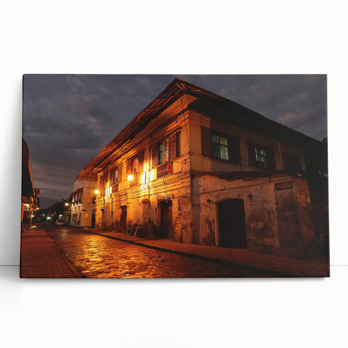 Black and white scenic photograph of a Philippine landscape on stretched canvas, ideal for kitchen wall art.