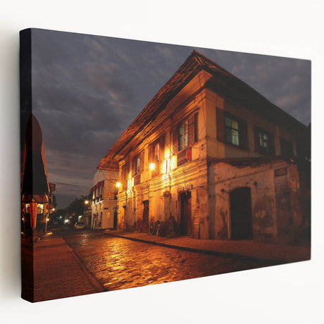 Large art print depicting a serene Philippine landscape on stretched canvas, with vivid green and blue tones.