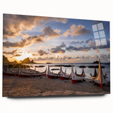 Large abstract wall art of a Taiwanese landscape in muted earth tones on acrylic glass.