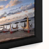 Extra large framed canvas featuring a textured depiction of a Taiwanese landscape in black with colorful accents.