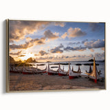 Framed canvas wall art depicting a vintage-style Taiwanese landscape in muted gold and black tones, ideal for bedroom decor.