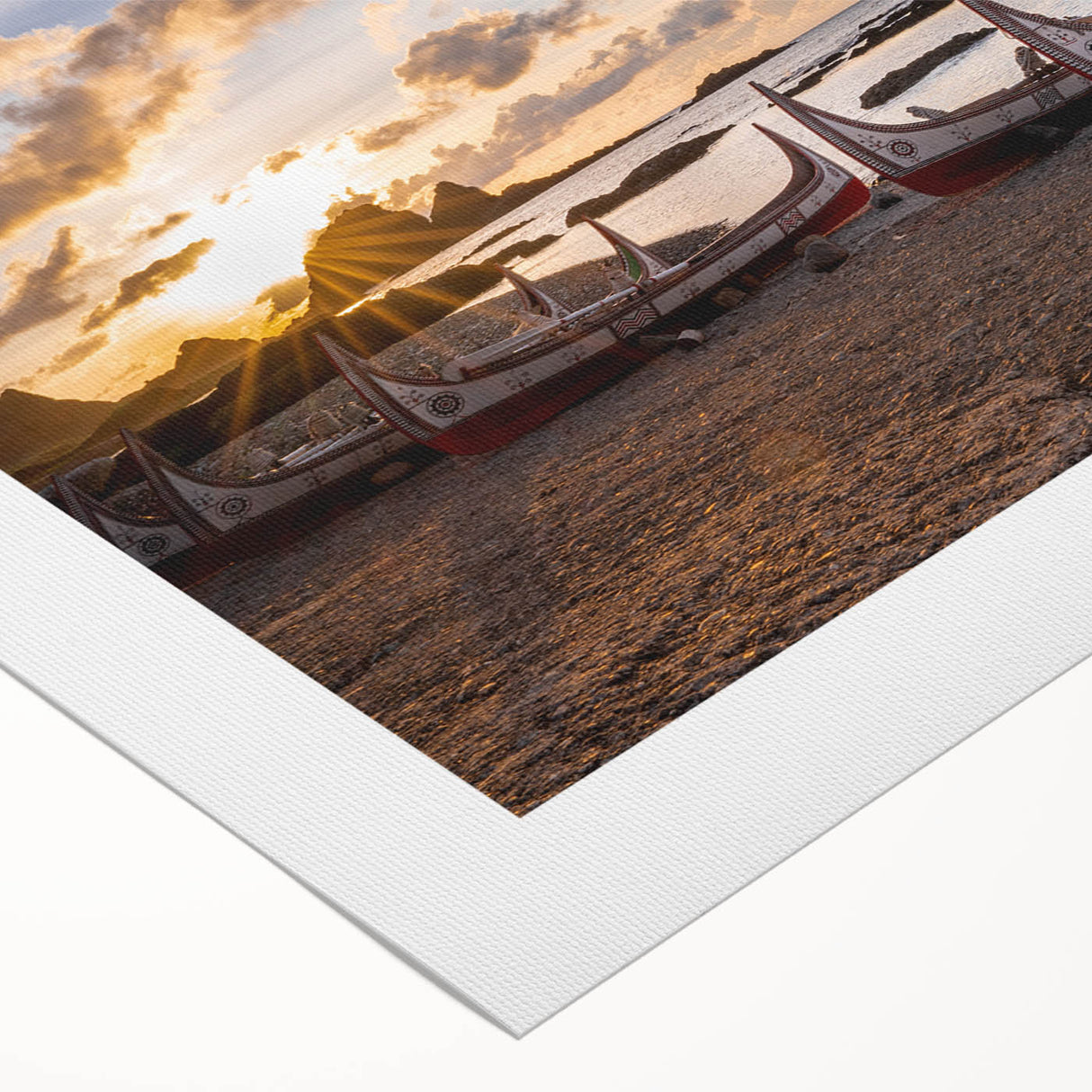 Art deco poster featuring a serene Taiwanese landscape in pastel shades on rolled canvas, suitable for dining room decor.