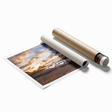 Extra large rolled print of a Taiwanese landscape with lush greenery and floral elements.