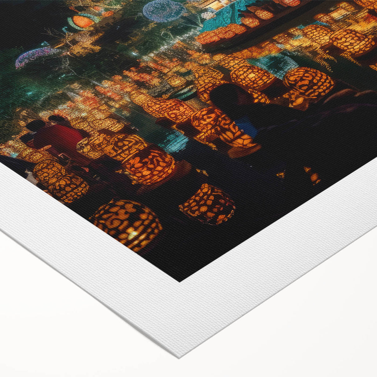 Art deco poster of a vibrant Thailand scenery on rolled canvas, suitable for dining room wall art.