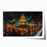Extra large rolled print of a lush Thai landscape with vibrant green tones, ideal for dining room wall art.