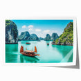 Extra large rolled print of a Vietnamese landscape, featuring vibrant greenery and a tranquil river.