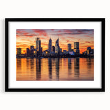 Extra large abstract art print of colorful, textured scenery, framed in black, ideal for living room decor.