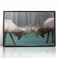 Large abstract wall art depicting Alberta, Canada scenery in muted earth tones on a framed acrylic.