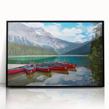 Large abstract wall art depicting British Columbia scenery in muted earth tones on framed acrylic.