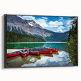Black and white wall art of British Columbia landscape on framed canvas, ideal for bedroom decor.